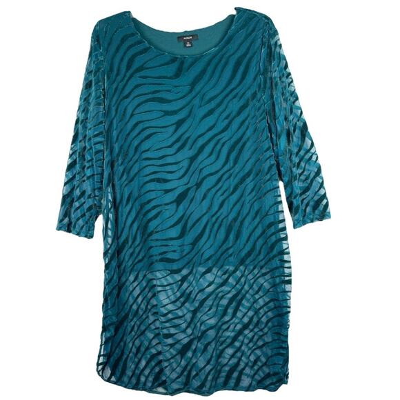 Velvet Burnout Oversized Tunic Length Whimsigoth Fairy Grunge Top By Alfani XXL - Picture 1 of 14